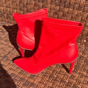 Bar III Vibrant Red Heeled Boots